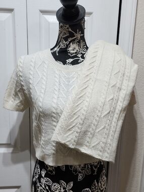 Fashion Nova Wool You Take Me There Ivory Skirt Set M